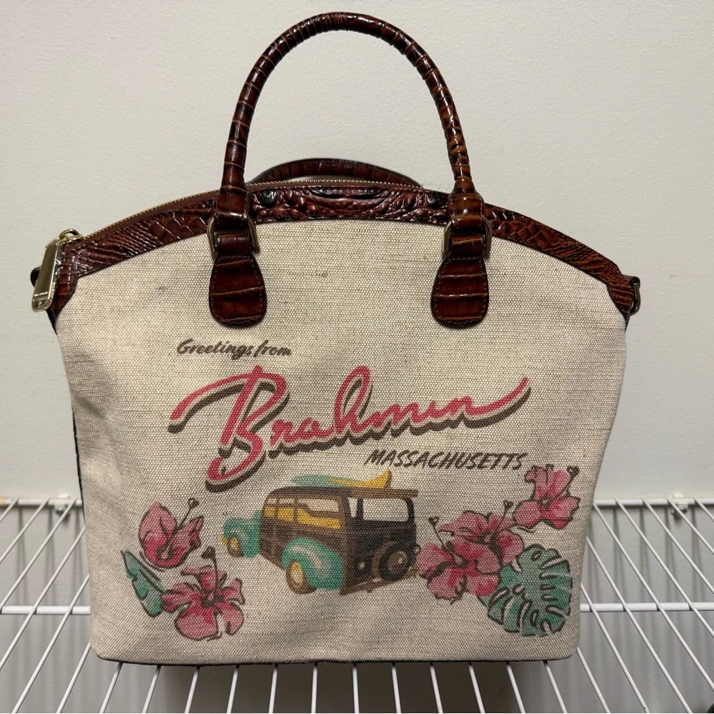 Brahmin Large Duxbury Satchel Pecan Pipa - Picture 1 of 4
